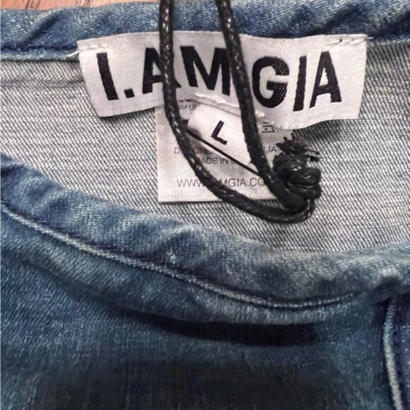 I.AM.GIA Jessica Stretch Denim Bikini Bottom Side Tie in Indigo Size Large NEW - Picture 10 of 13